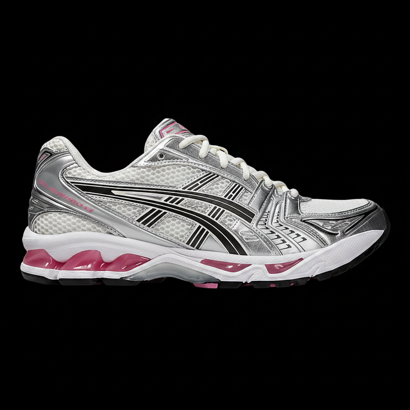 ASICS Gel Kayano 14 Cream Sweet Pink - Black Background