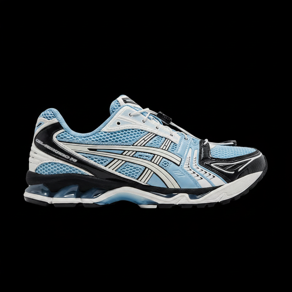 ASICS Gel Kayano 14 black background