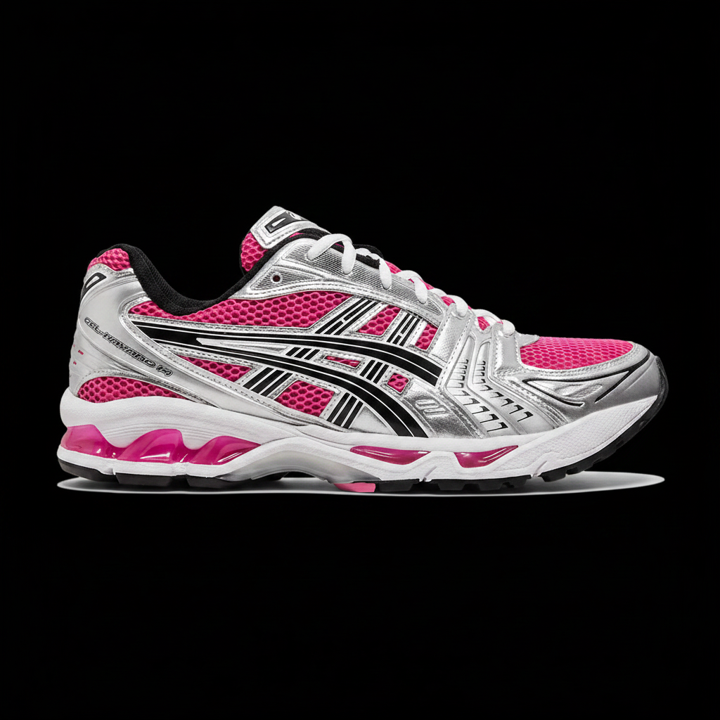 ASICS Gel Kayano 14 Pink Glow - Black Background