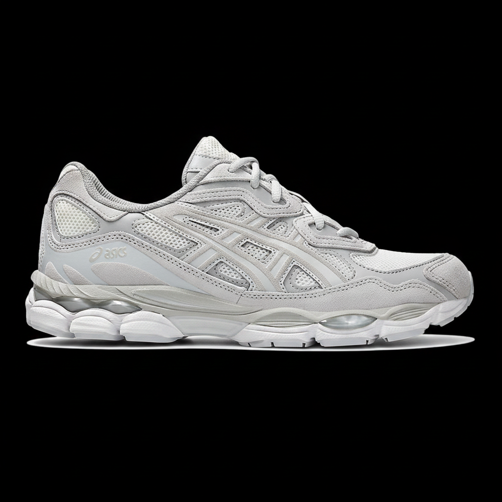 ASICS Gel-NYC Cream Cloud Grey - Black Background