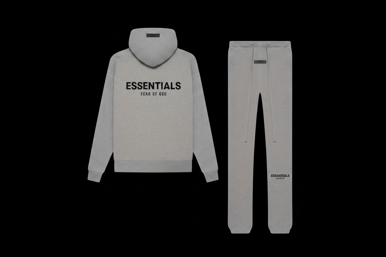 Fear of God Essentials Light Grey - Black Background